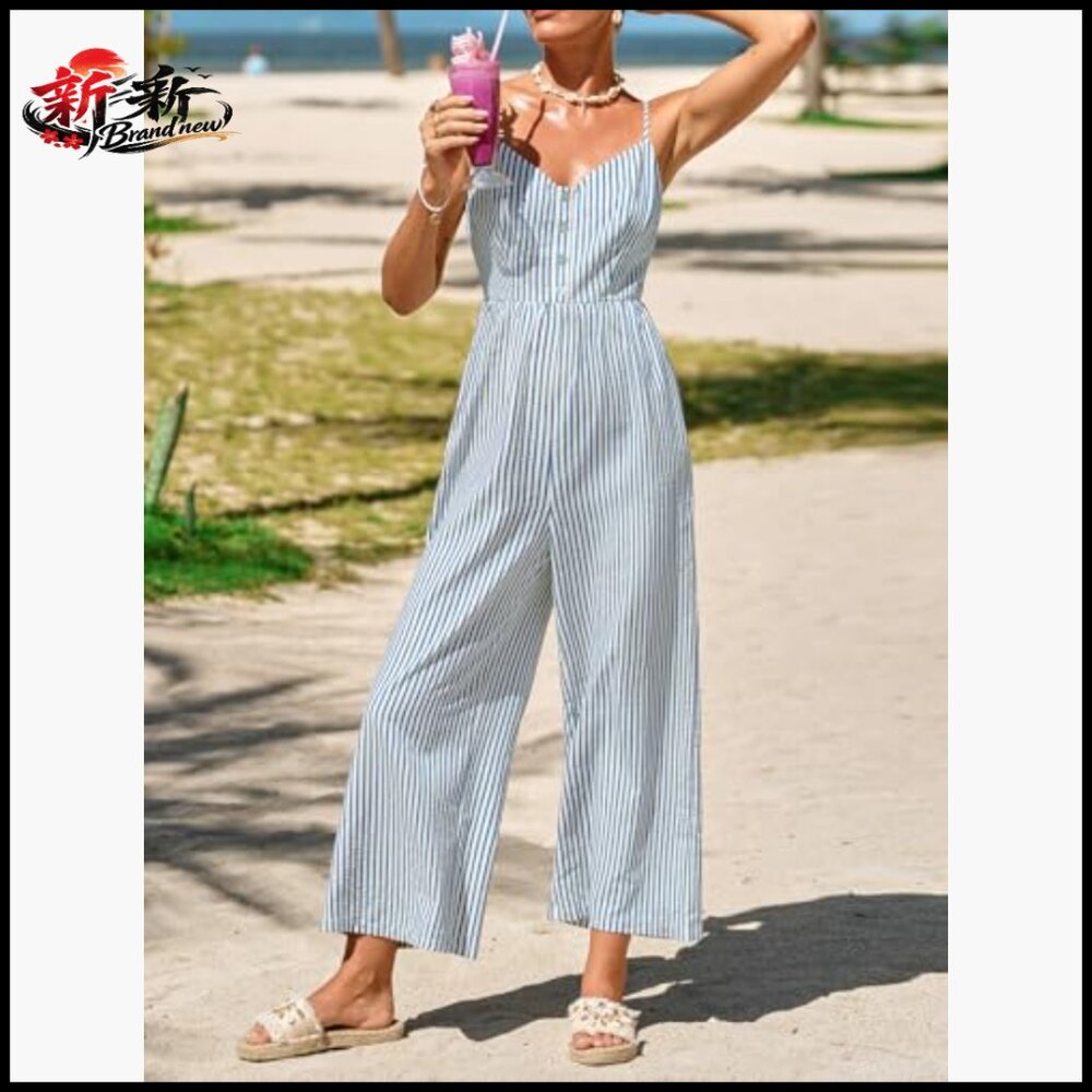 Backless Adjustable Spaghetti Strap Wide Leg Jump… - image 6